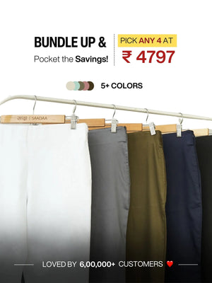 Pick Any 4 Women Straight Fit Formal Pant