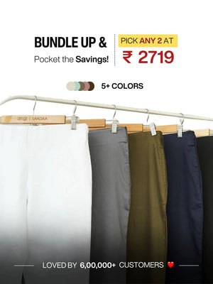 Pick Any 2 Women Straight Fit Formal Pants