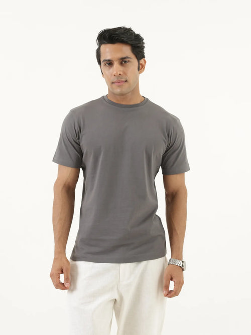 Men German Grey Round Neck T-shirt