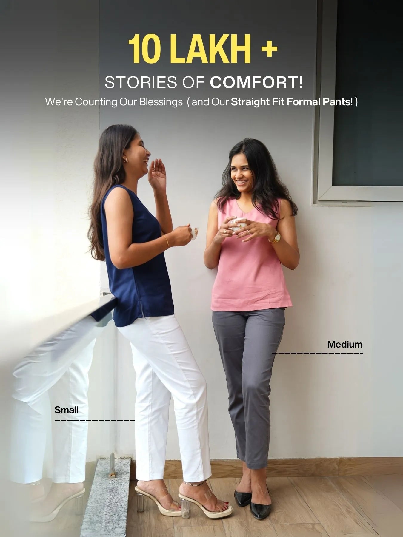 Pick Any 4 Women Straight Fit Formal Pant