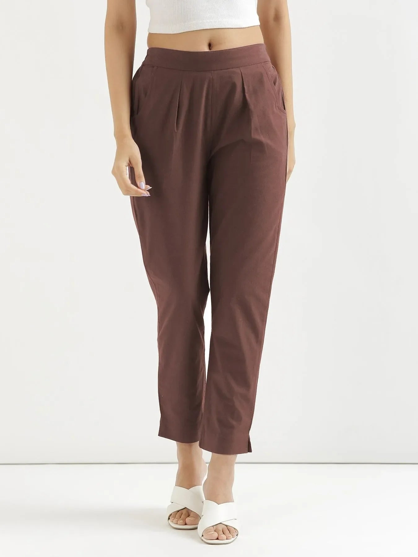 Pick Any 3 Women Cotton Pant - Mauve Brown