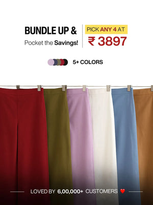Pick Any 4 Women Airy Linen Wide Leg Pant