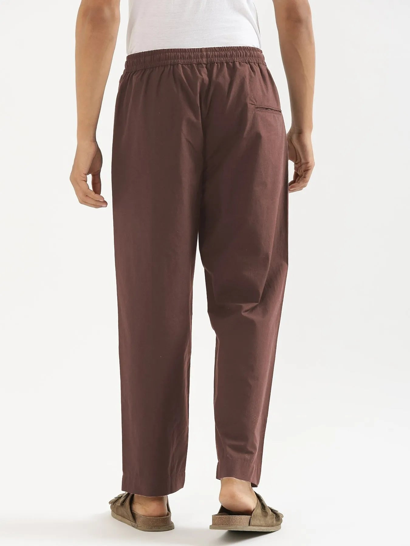 Men Mauve Brown Cotton Pant
