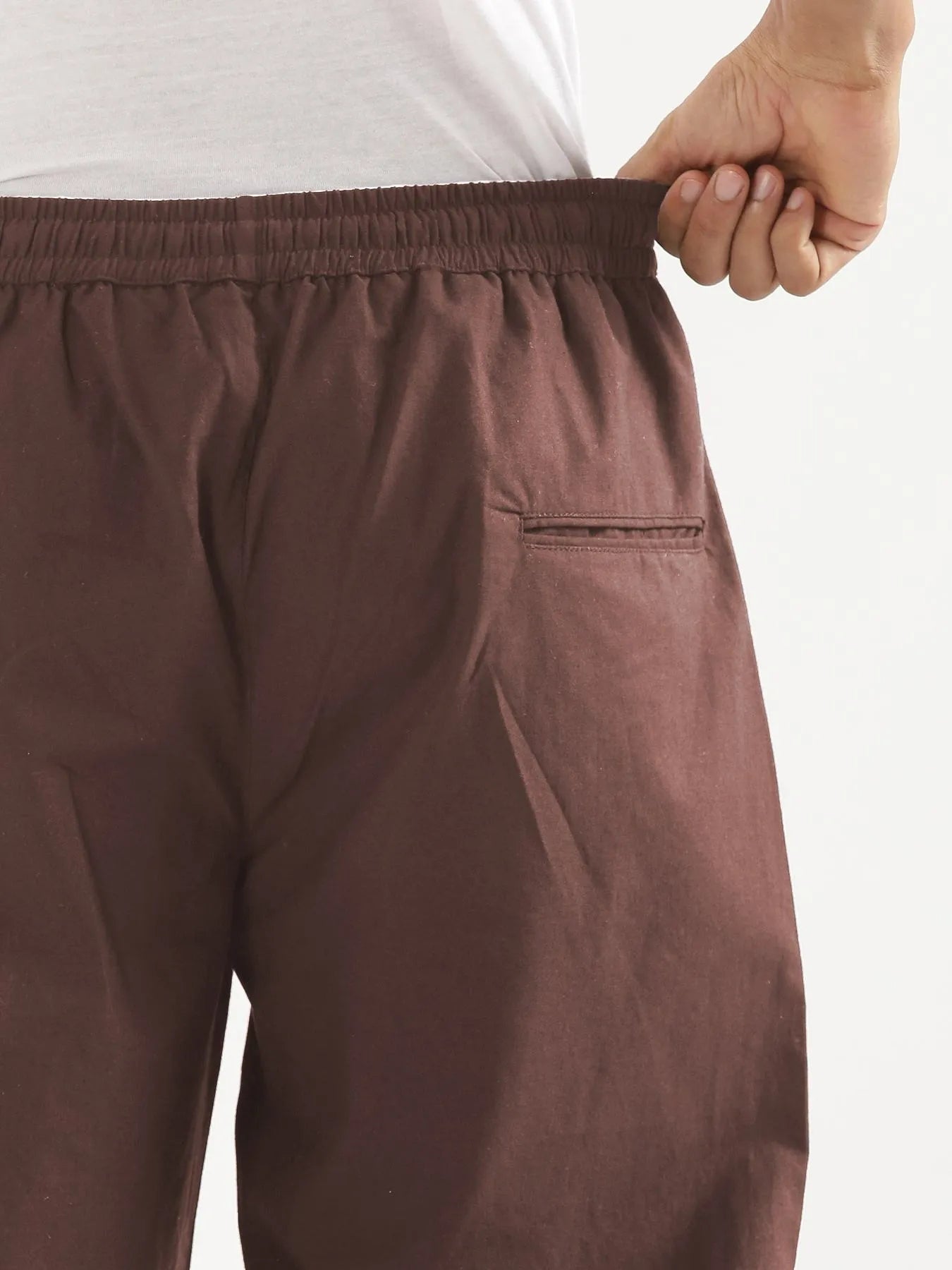 Men Mauve Brown Cotton Pant