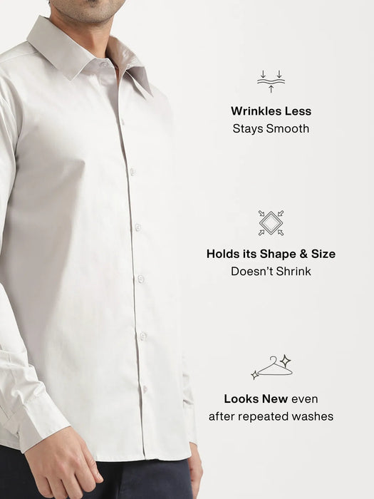 Men Light Grey Better Cotton Full Sleeve Shirt
