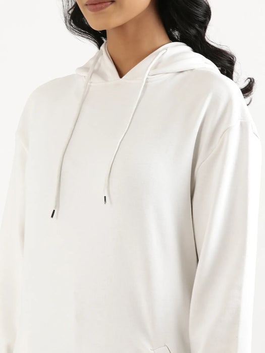 Unisex White Pullover Fleece Hoodie