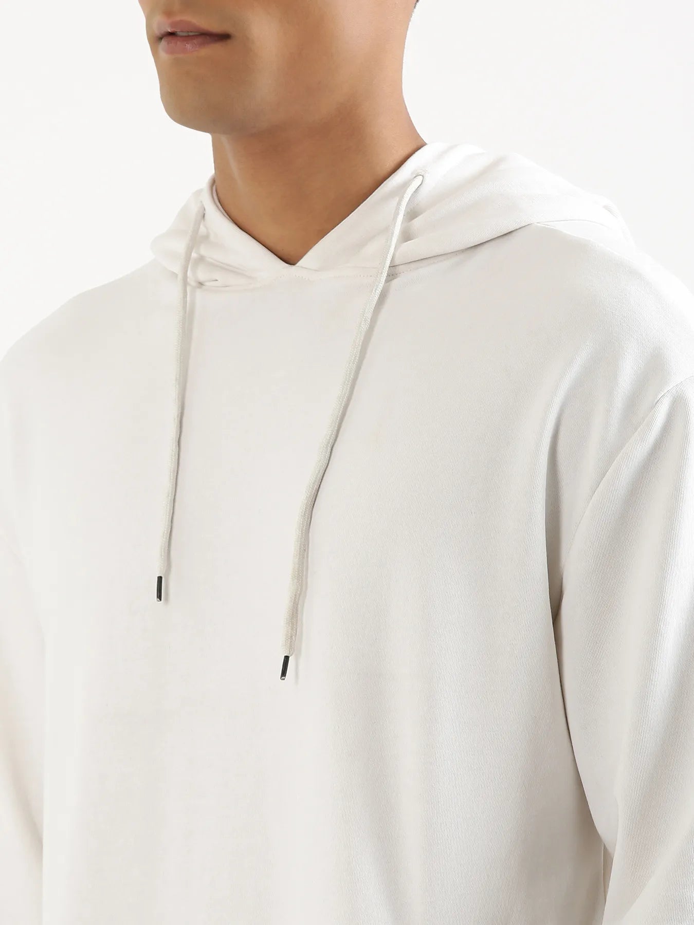 Unisex White Pullover Fleece Hoodie