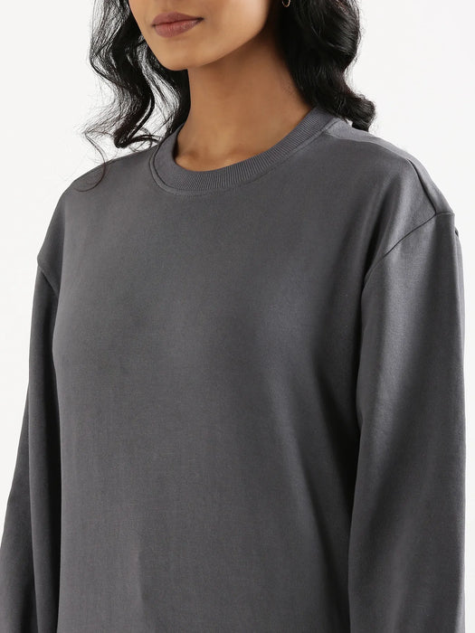 Unisex Grey Round Neck Sweatshirt