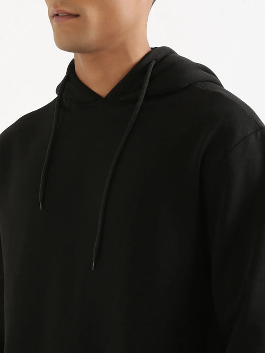 Unisex Black Pullover Fleece Hoodie