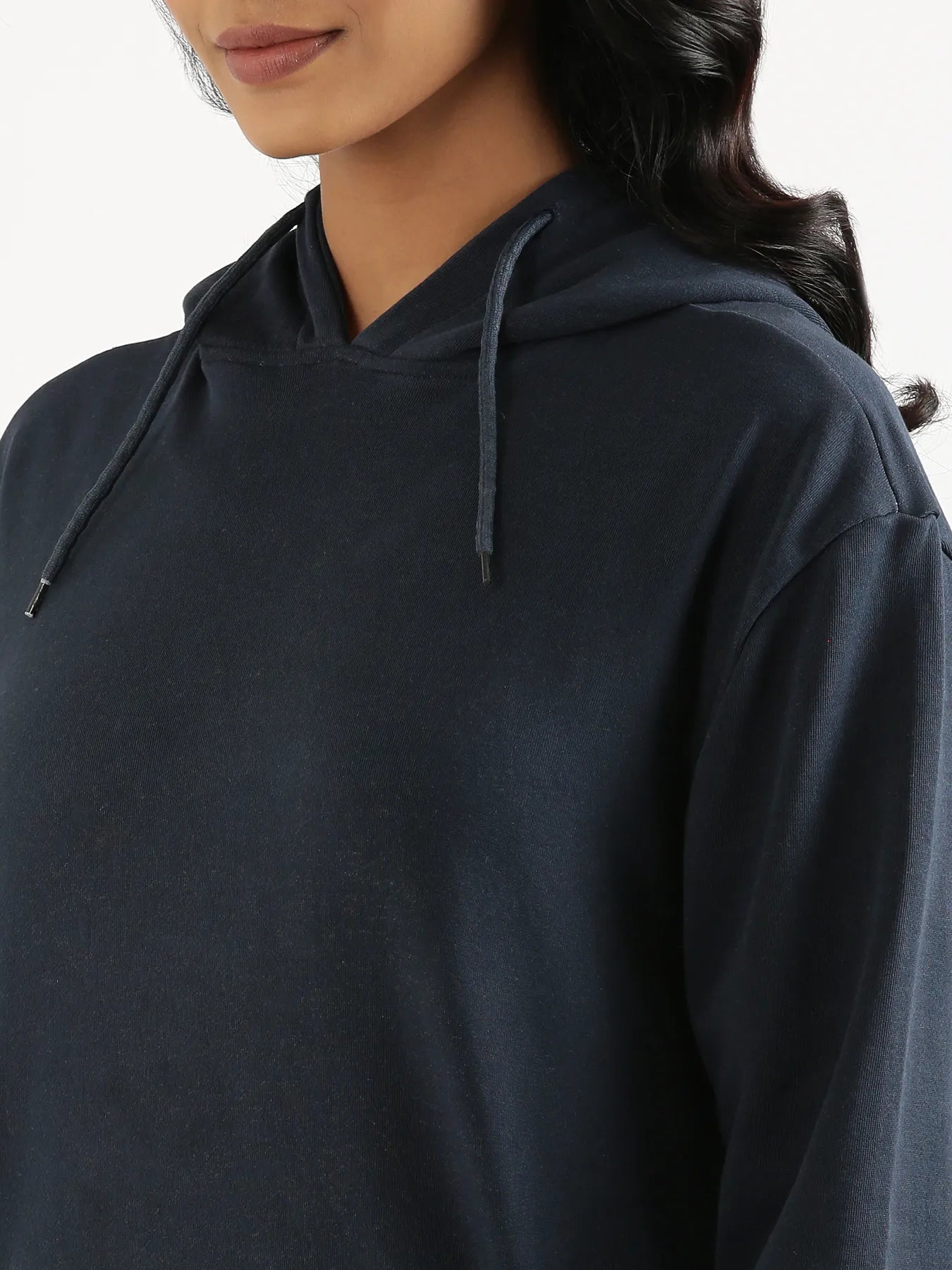 Unisex Navy Blue Pullover Fleece Hoodie