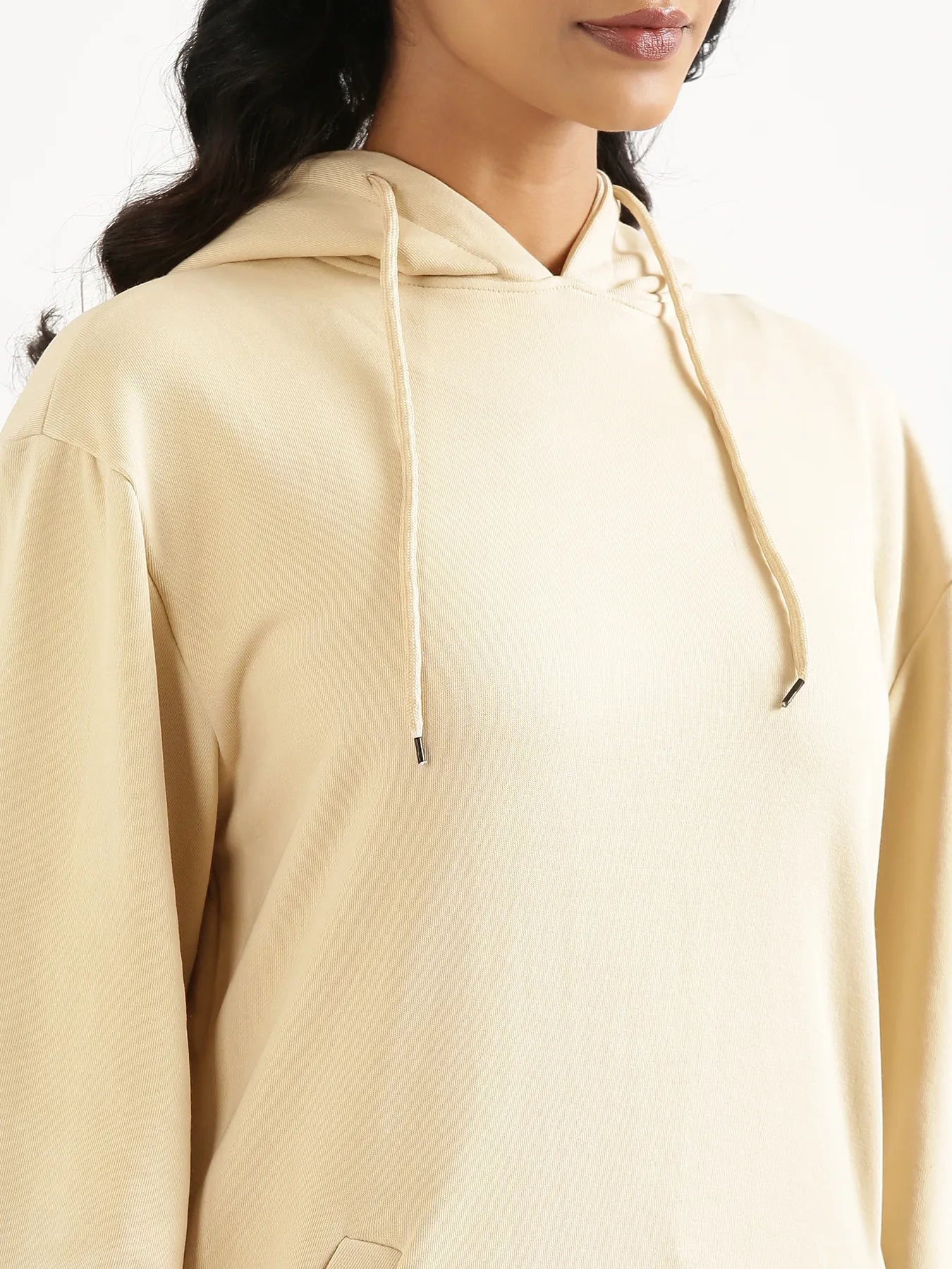 Unisex Beige Pullover Fleece Hoodie