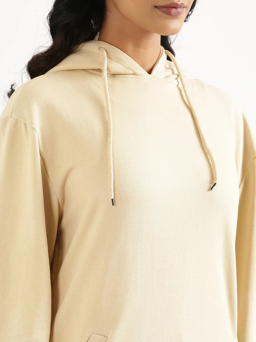 Unisex Beige Pullover Fleece Hoodie