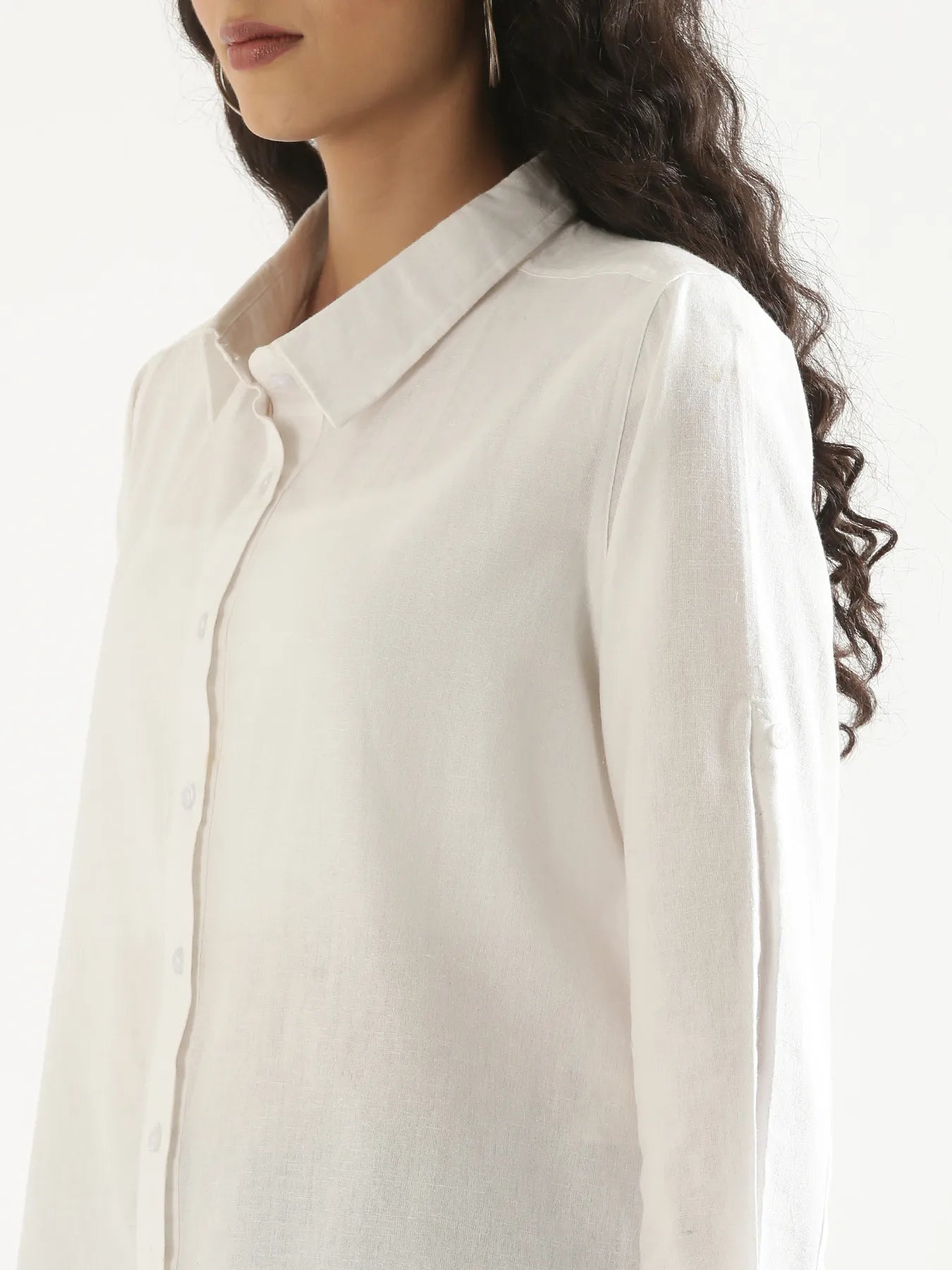Women White Airy-Linen Shirt