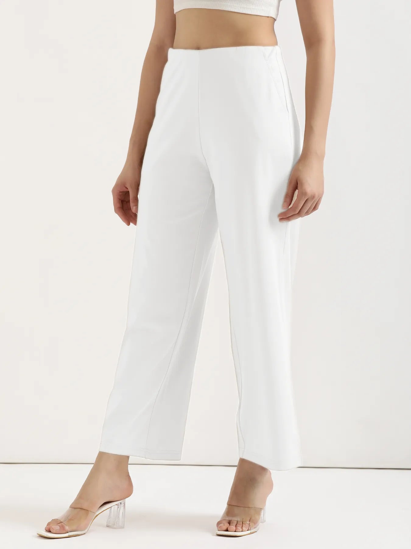 Women White Wide Leg Pants