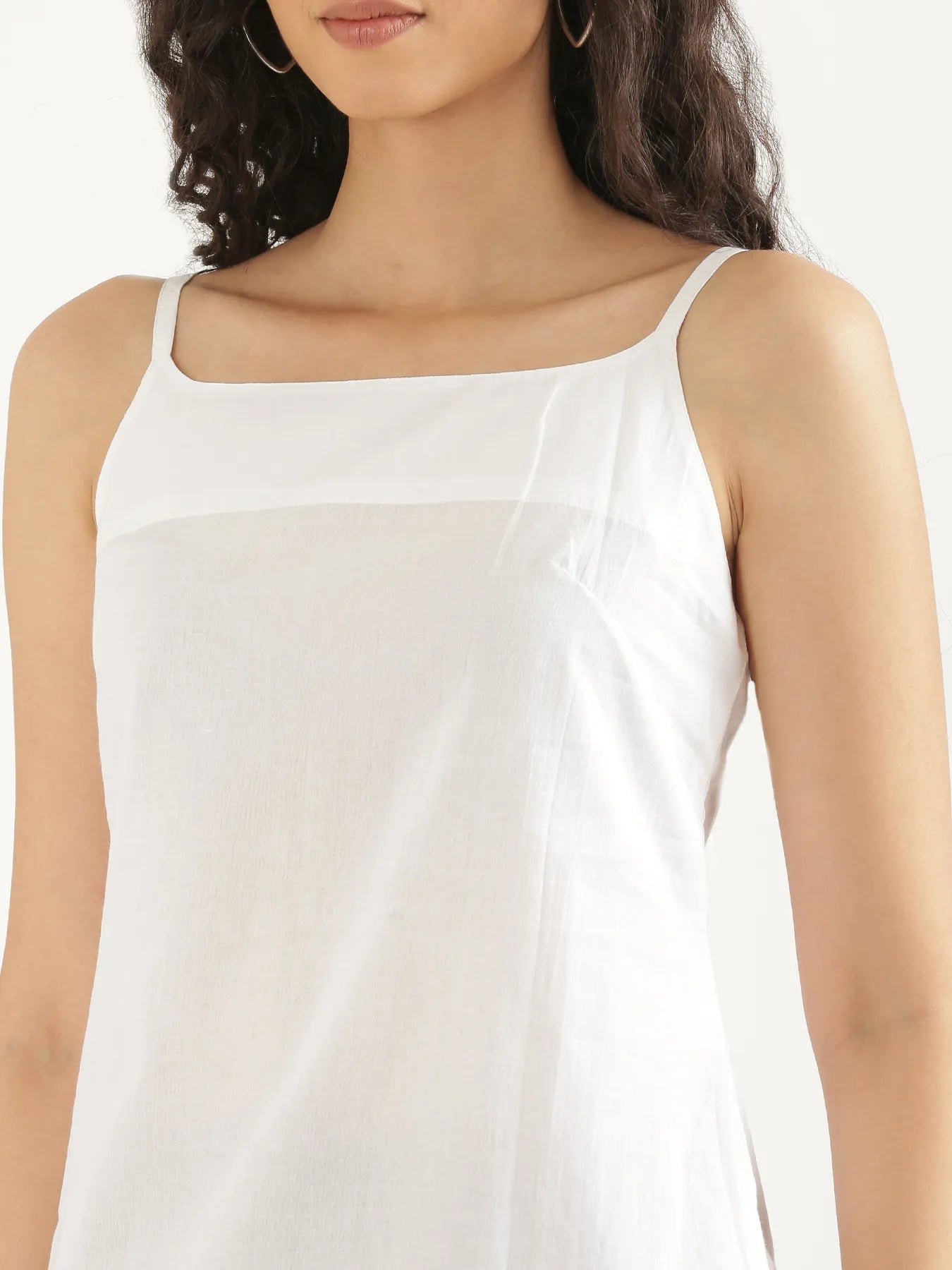Women White Cotton Camisole Top