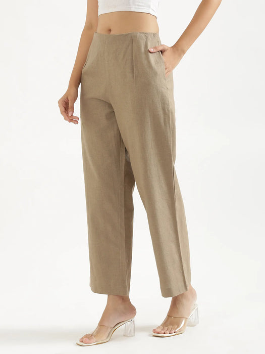 Women Khakhi Waist Coat Co-ord Set