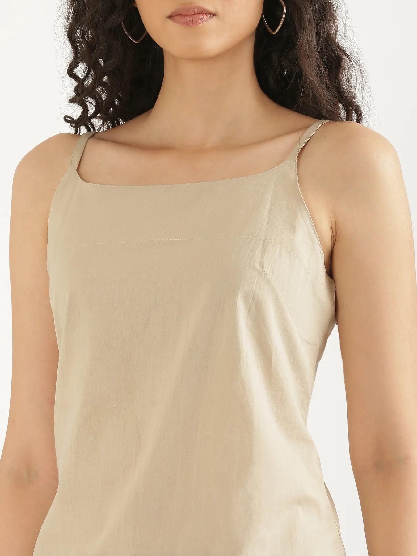 Women Nude Cotton Camisole Top