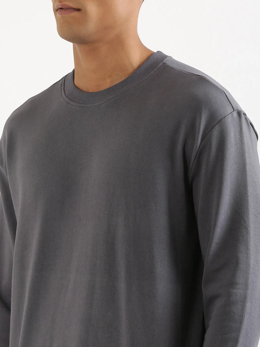 Unisex Grey Round Neck Sweatshirt
