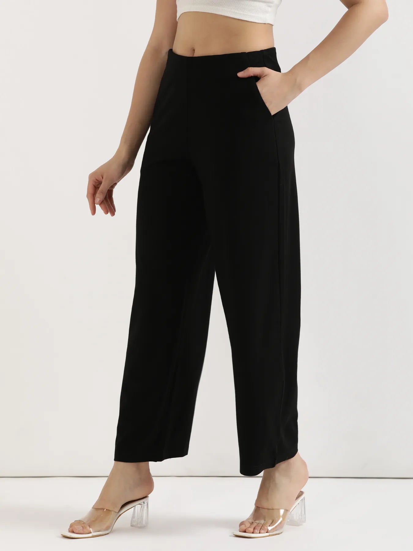 Women Black Wide Leg Pants