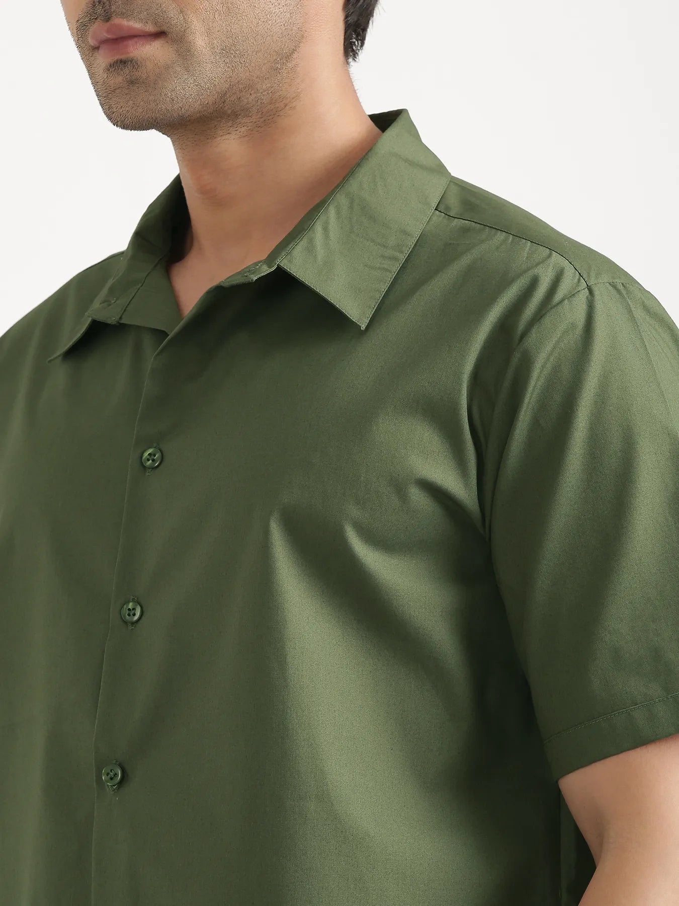 Men Forest Green Better Cotton Short Sleeve Shirt