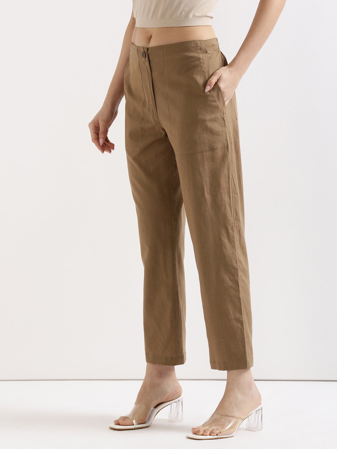 Coffee Brown Airy Linen Pants