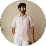 Men Linen Half Sleeve Shirt