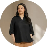 Women Collared Shirt Top