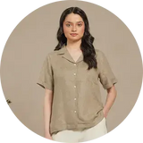 Women Notch Collar Shirt