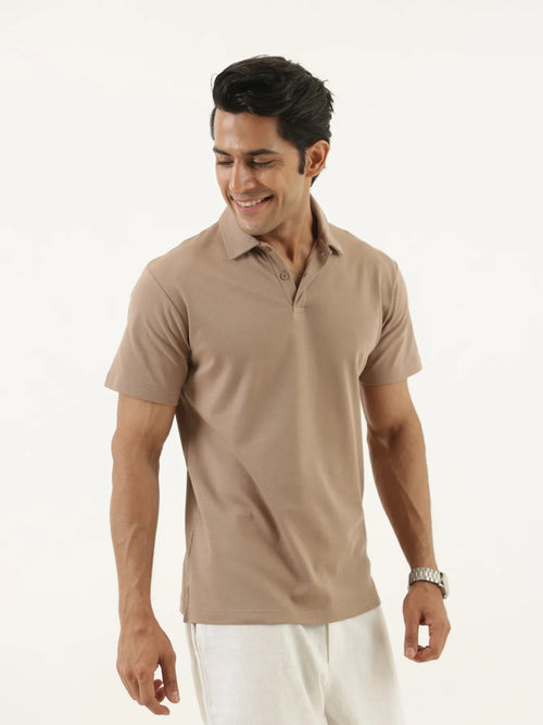 Men Mesa Taupe Polo T-shirt