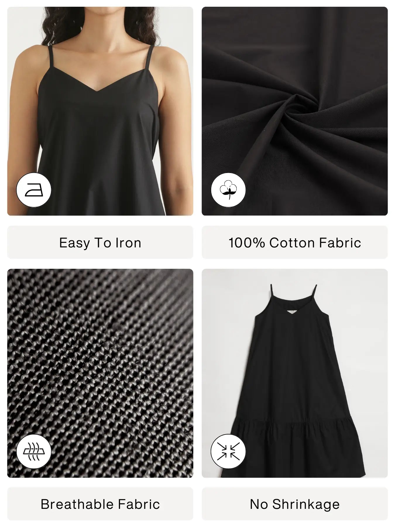 Women Black Better Cotton Tier Dress