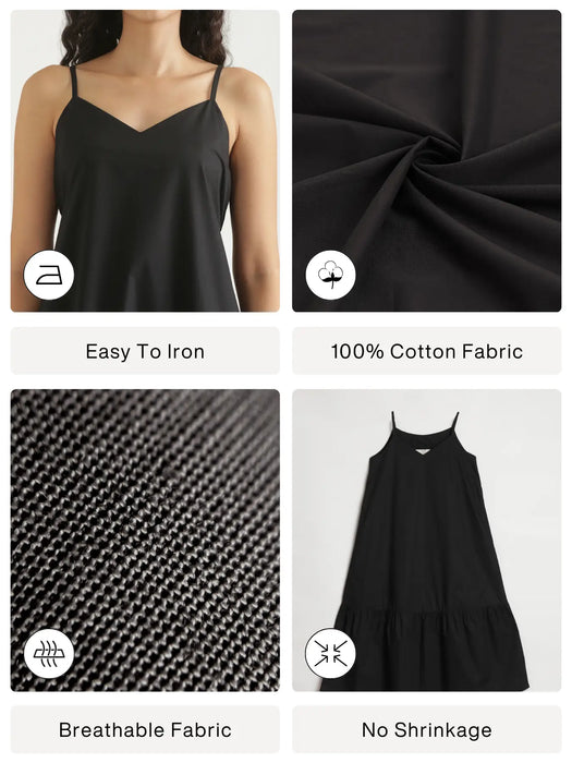 Women Black Better Cotton Tier Dress