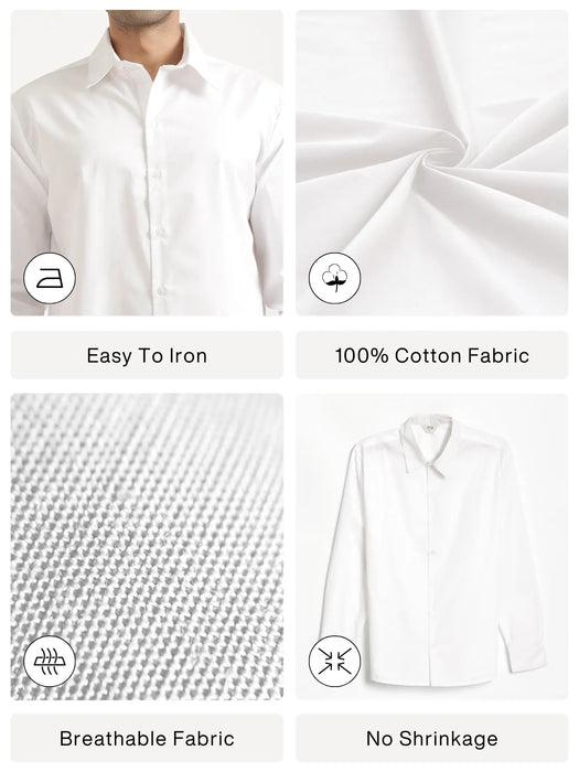Men White Better Cotton Full Sleeve Shirt