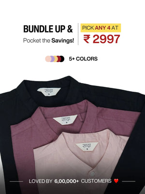 Pick Any 4 Men Airy Linen Short Kurta
