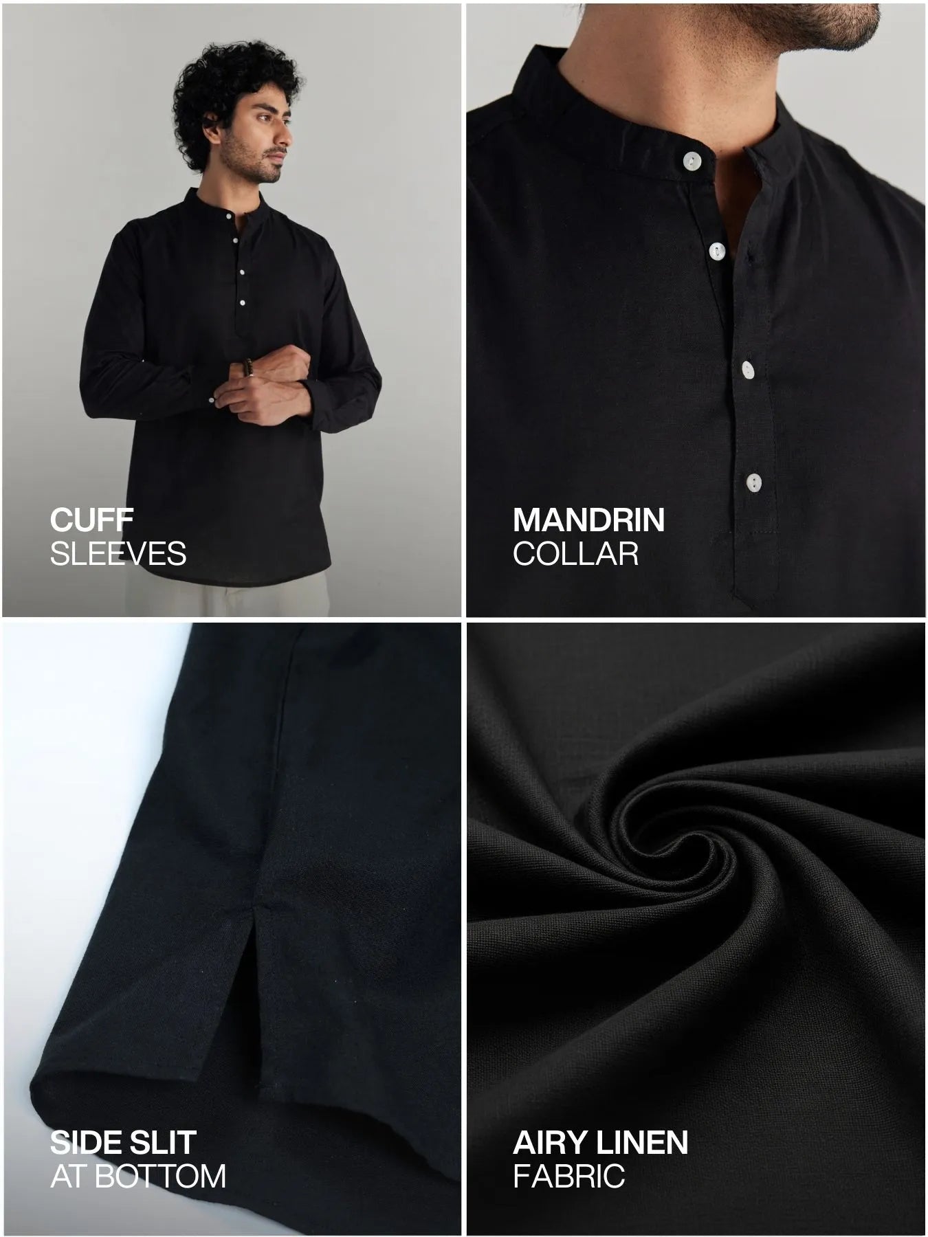 Pick Any 2 Men Airy Linen Short Kurta