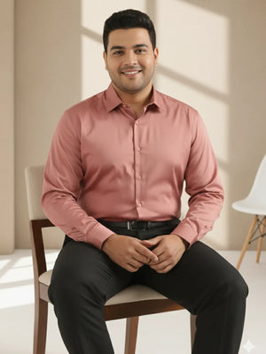 Men Plus Size Rose Taupe Formal Shirts