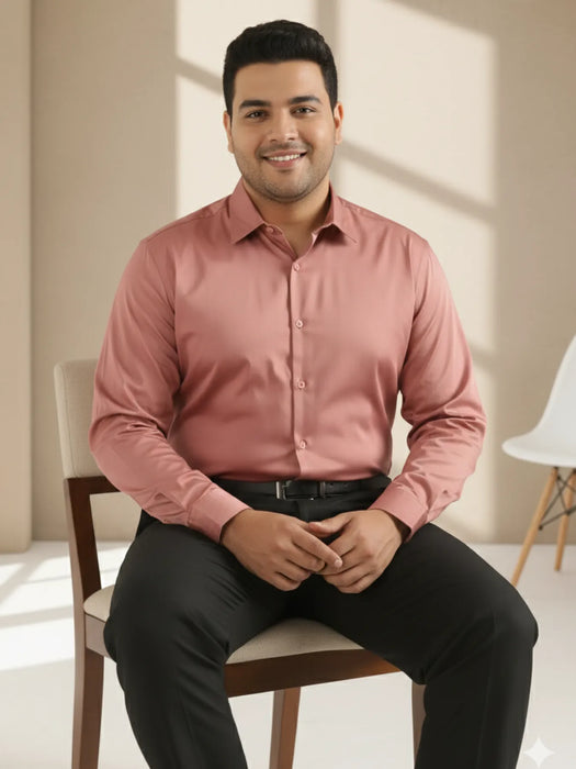 Men Plus Size Rose Taupe Formal Shirts