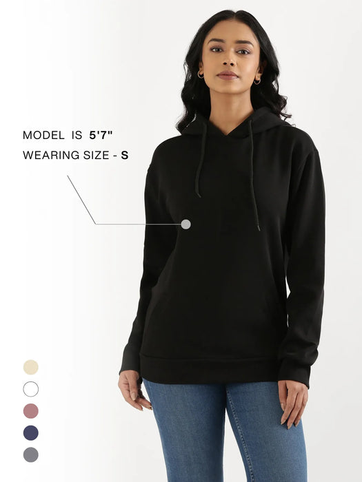 Unisex Black Pullover Fleece Hoodie