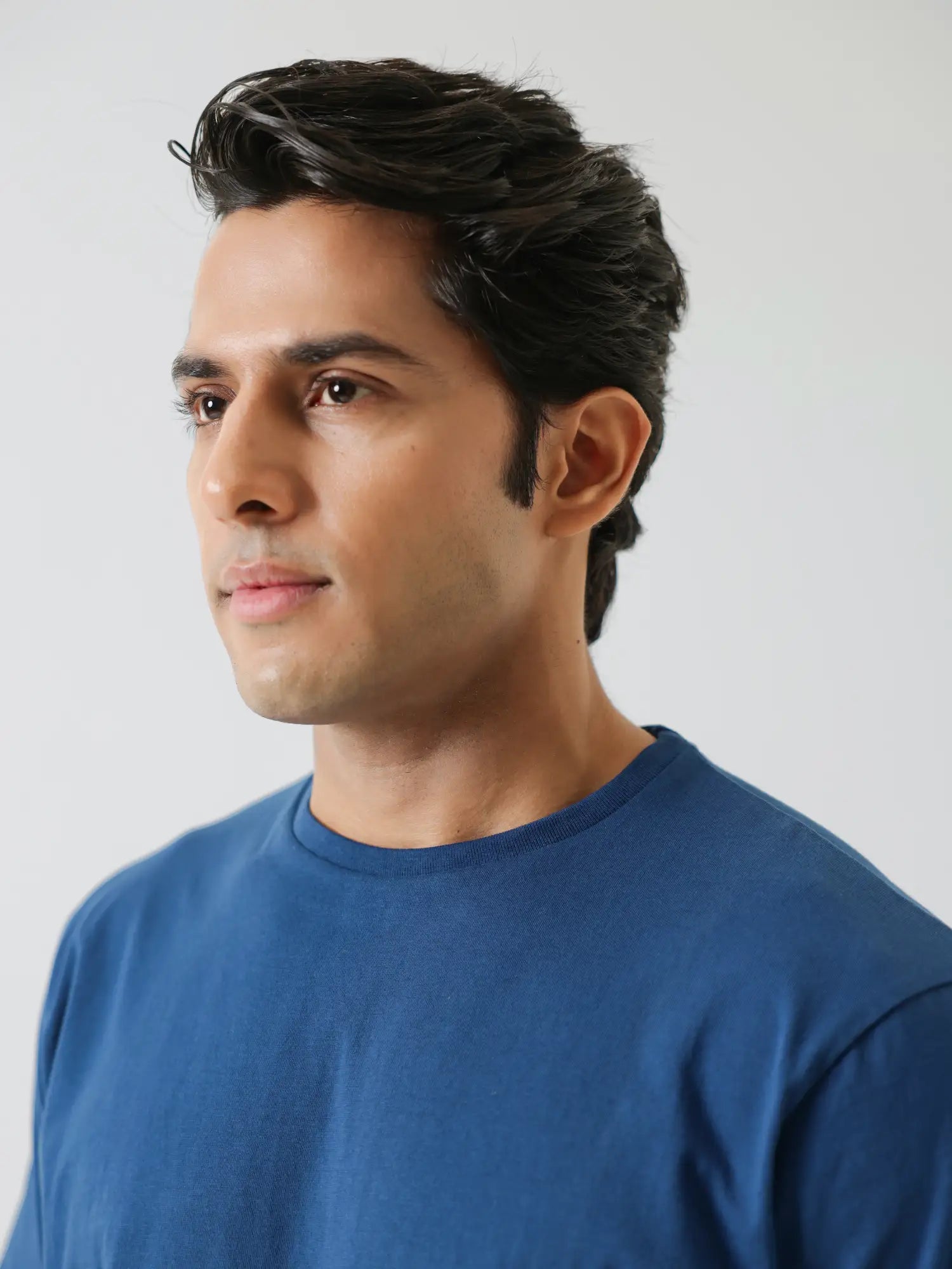 Men Midnight Blue Round Neck T-shirt