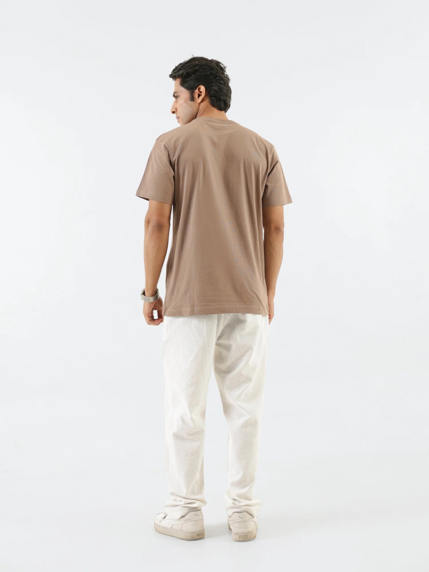 Men Mesa Taupe Round Neck T-shirt