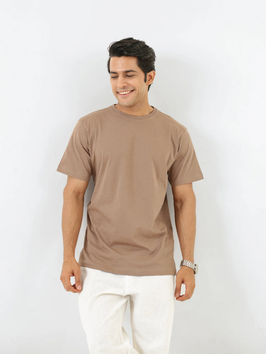 Men Mesa Taupe Round Neck T-shirt