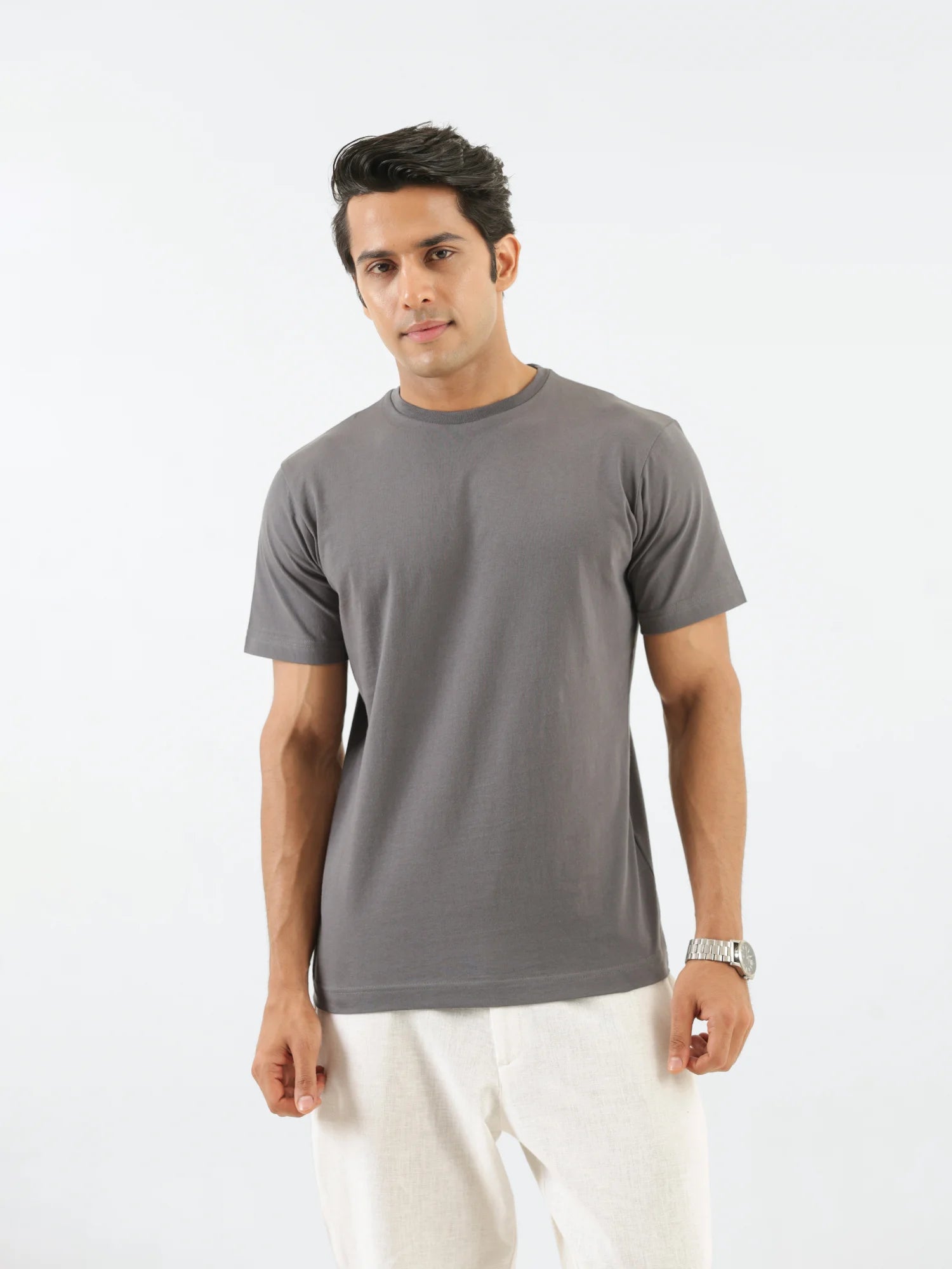 Men German Grey Round Neck T-shirt