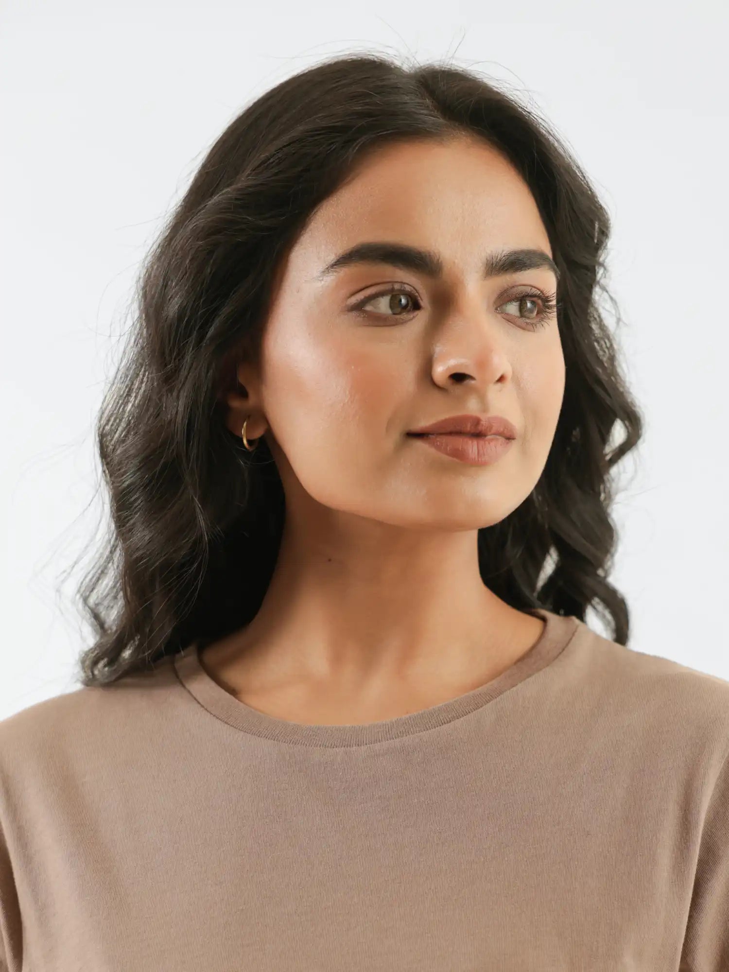Women Mesa Taupe Round Neck T-shirt