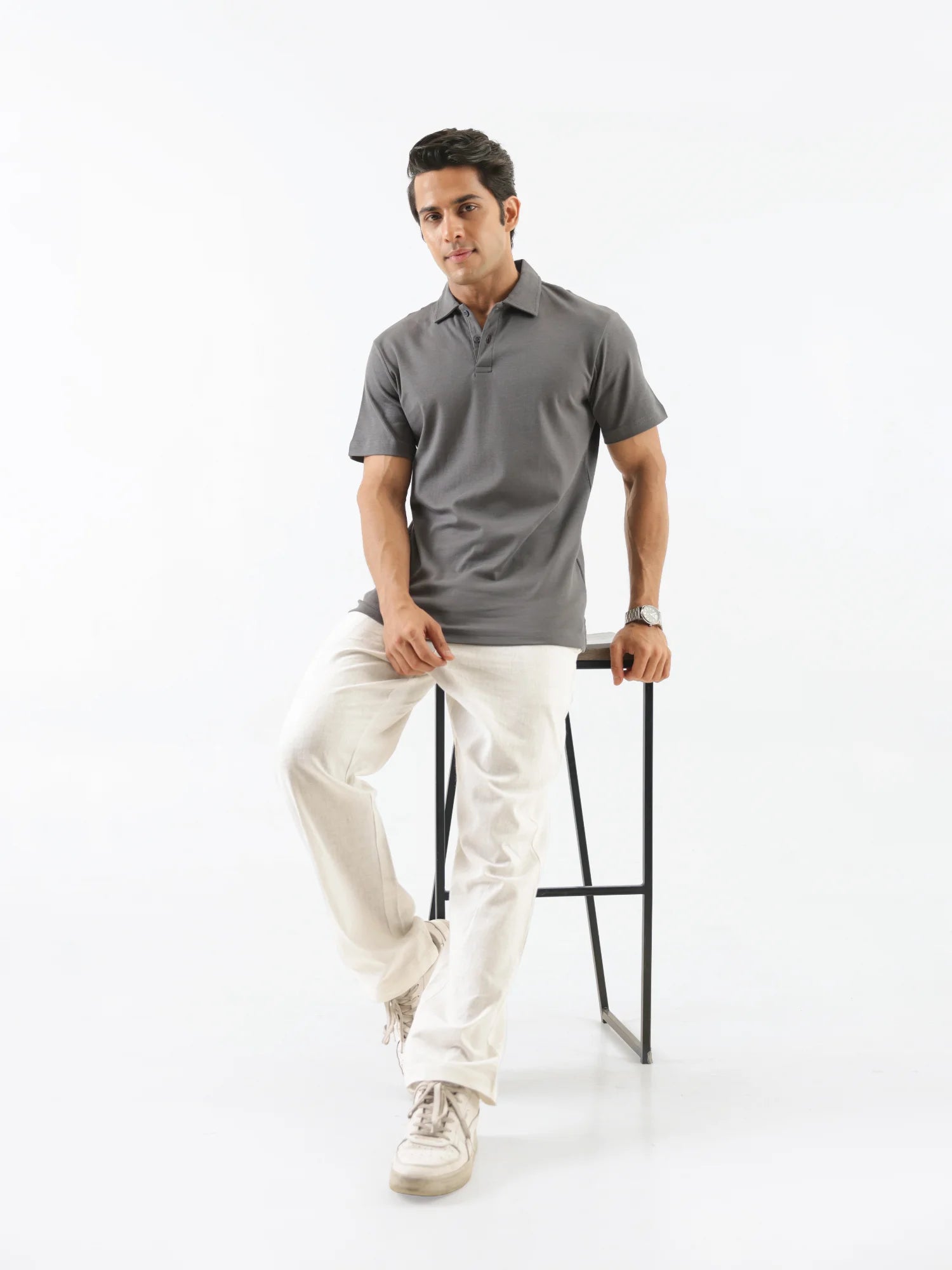 Men German Grey Polo T-shirt