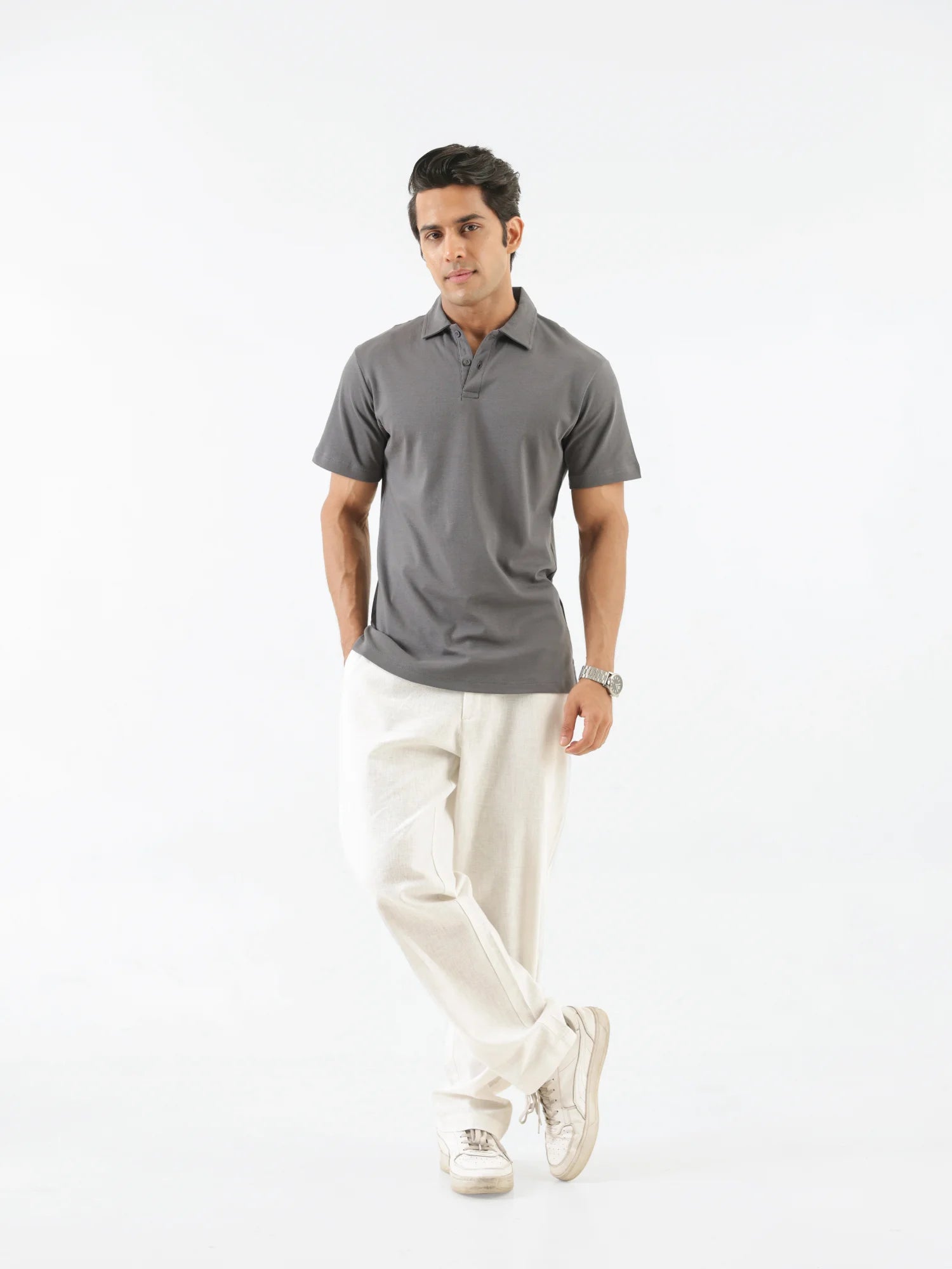 Men German Grey Polo T-shirt