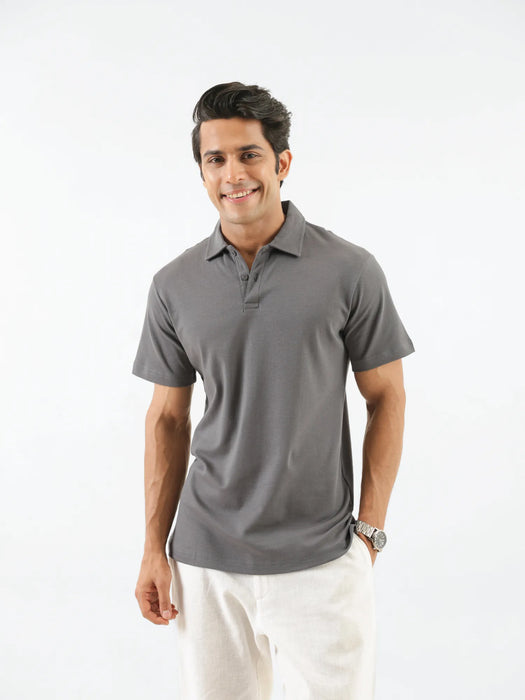 Men German Grey Polo T-shirt