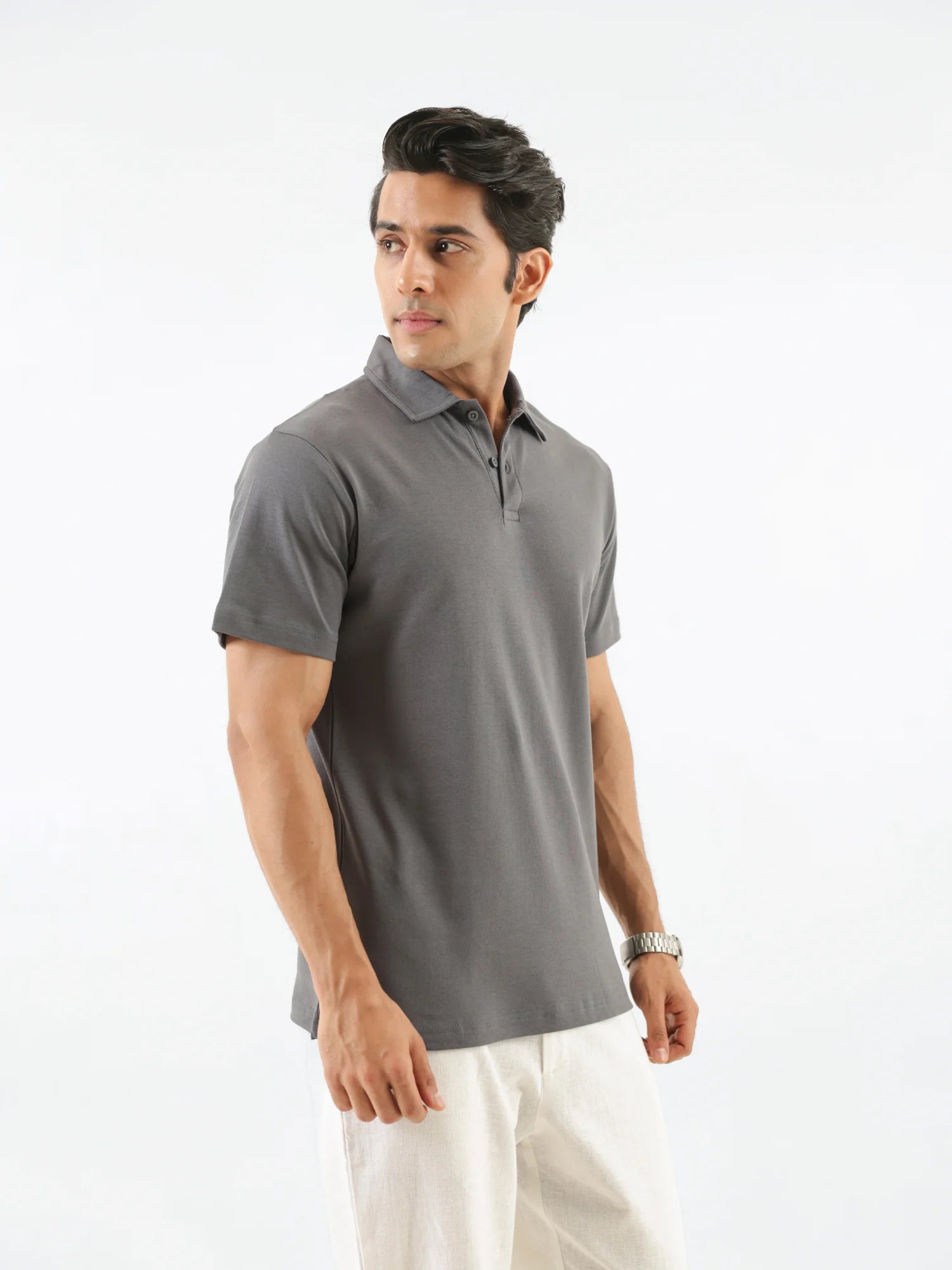 Men German Grey Polo T-shirt