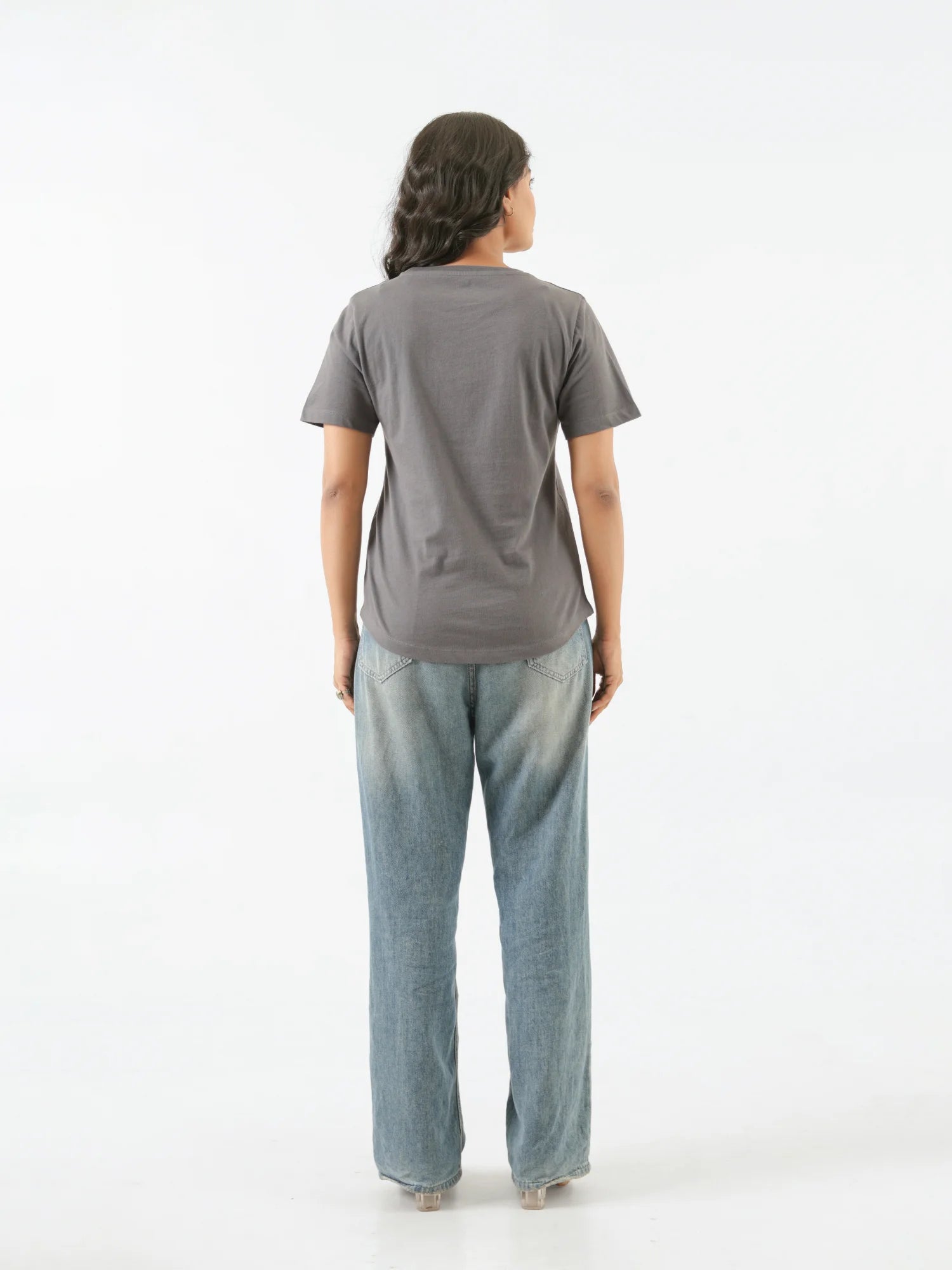 Women German Grey Round Neck T-shirt