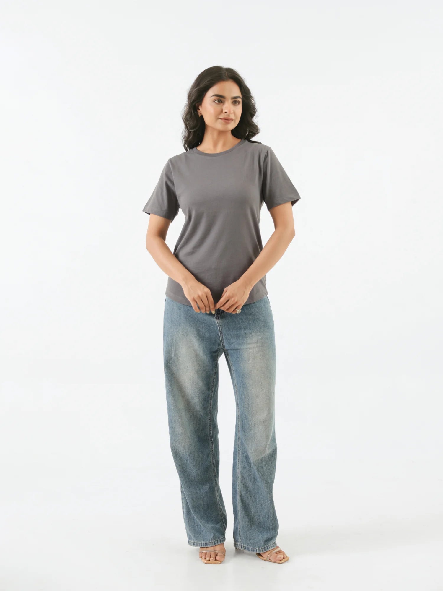 Women German Grey Round Neck T-shirt