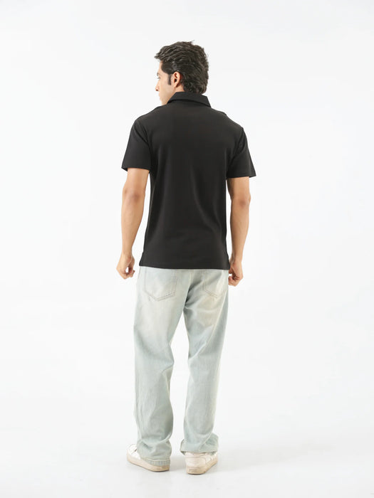 Men Black Polo T-shirt