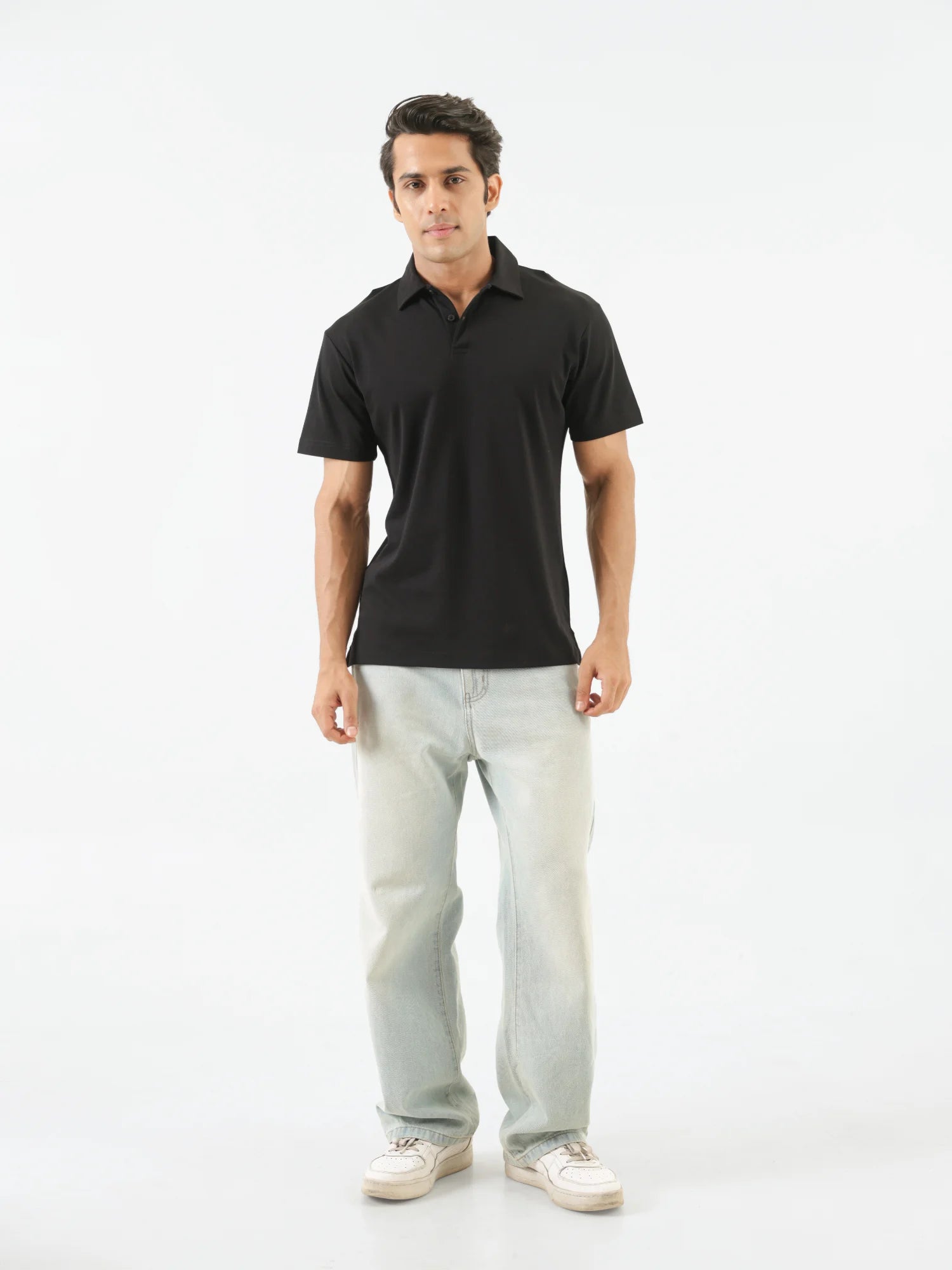 Men Black Polo T-shirt